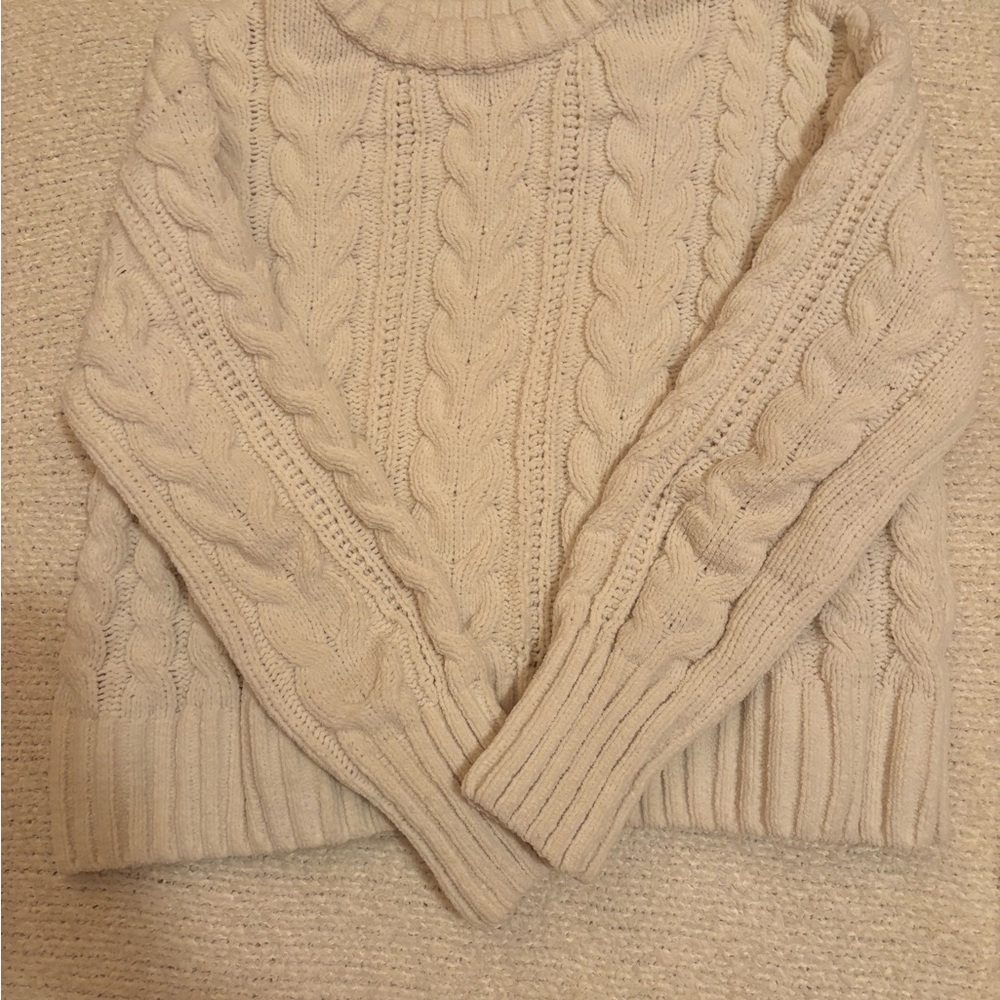 SO Women's Cable Knit Sweater - Cream